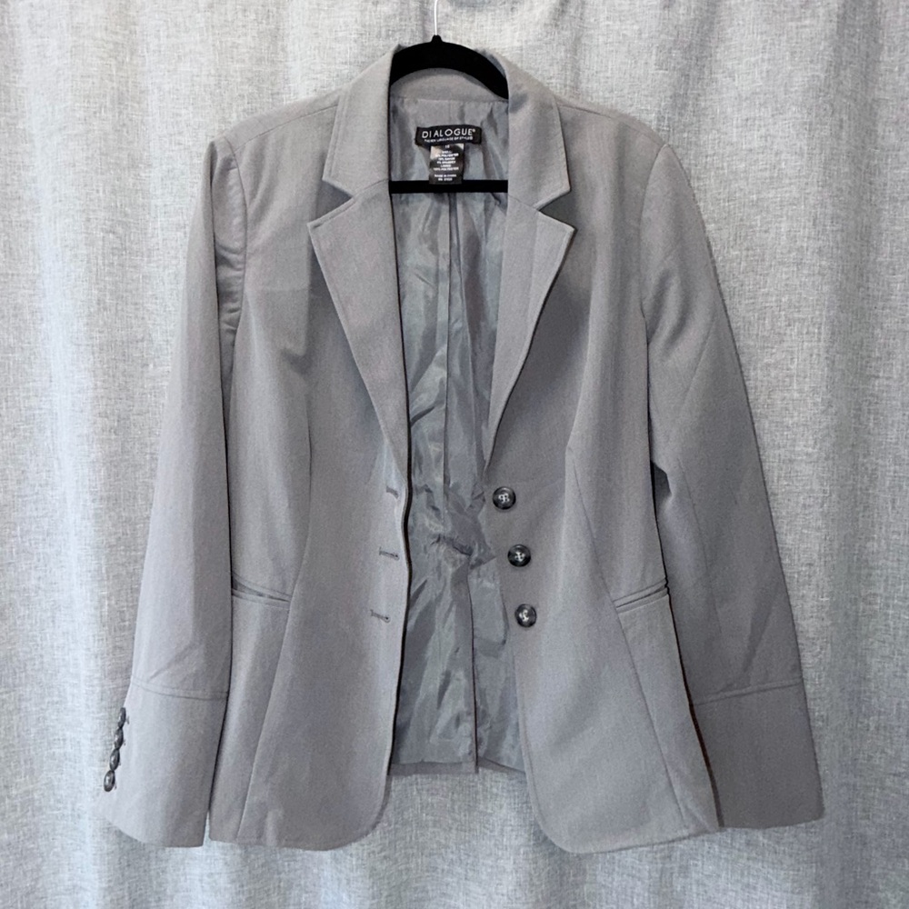 Dialogue Classic Gray Women's Blazer size 16